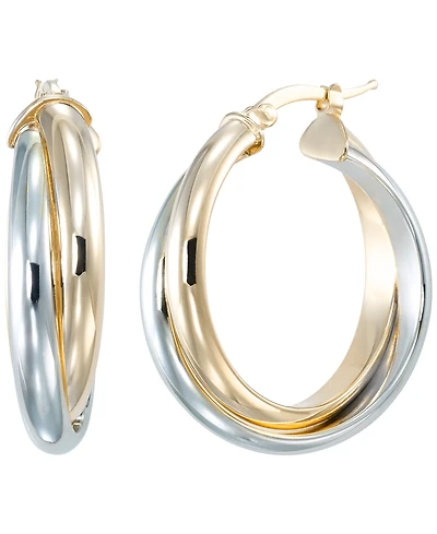 Macy's Two-Tone Double Hoop Earrings