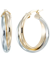 Macy's Two-Tone Double Hoop Earrings