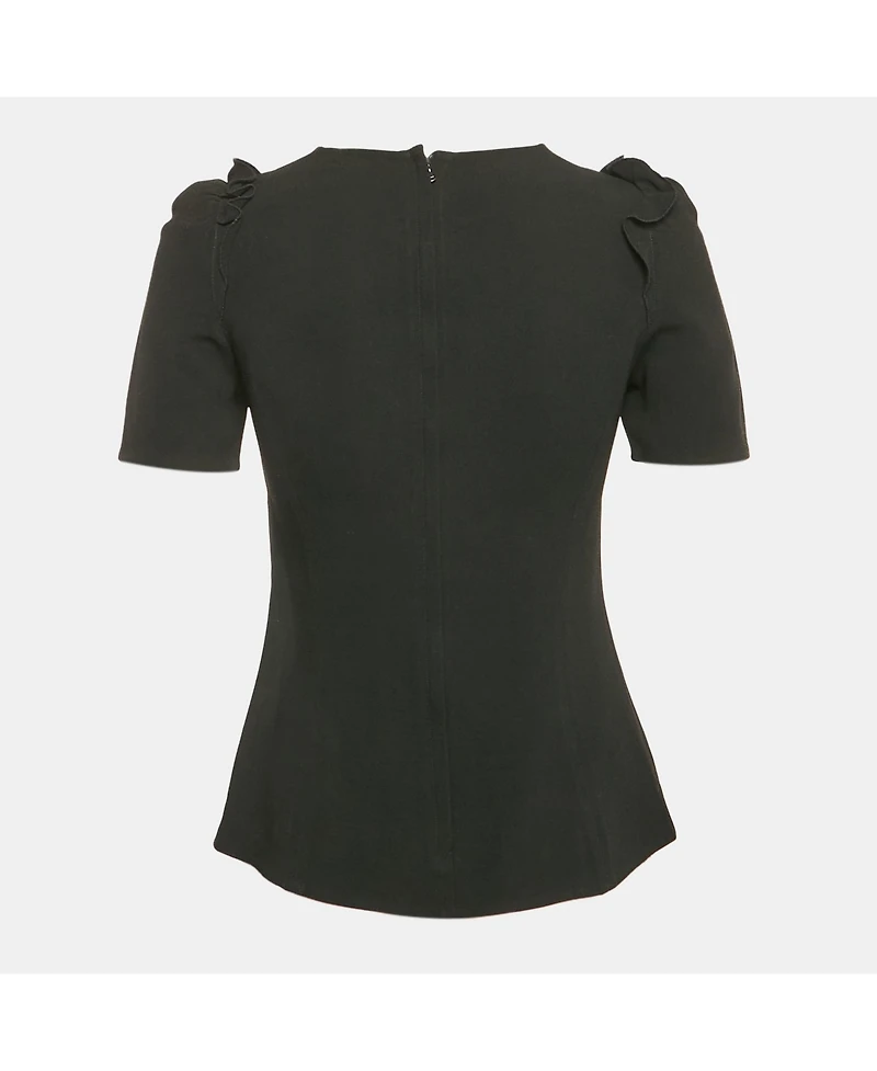 Pre-Owned Dolce & Gabbana Women's Black Crepe Ruffled Top