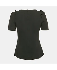 Pre-Owned Dolce & Gabbana Women's Black Crepe Ruffled Top
