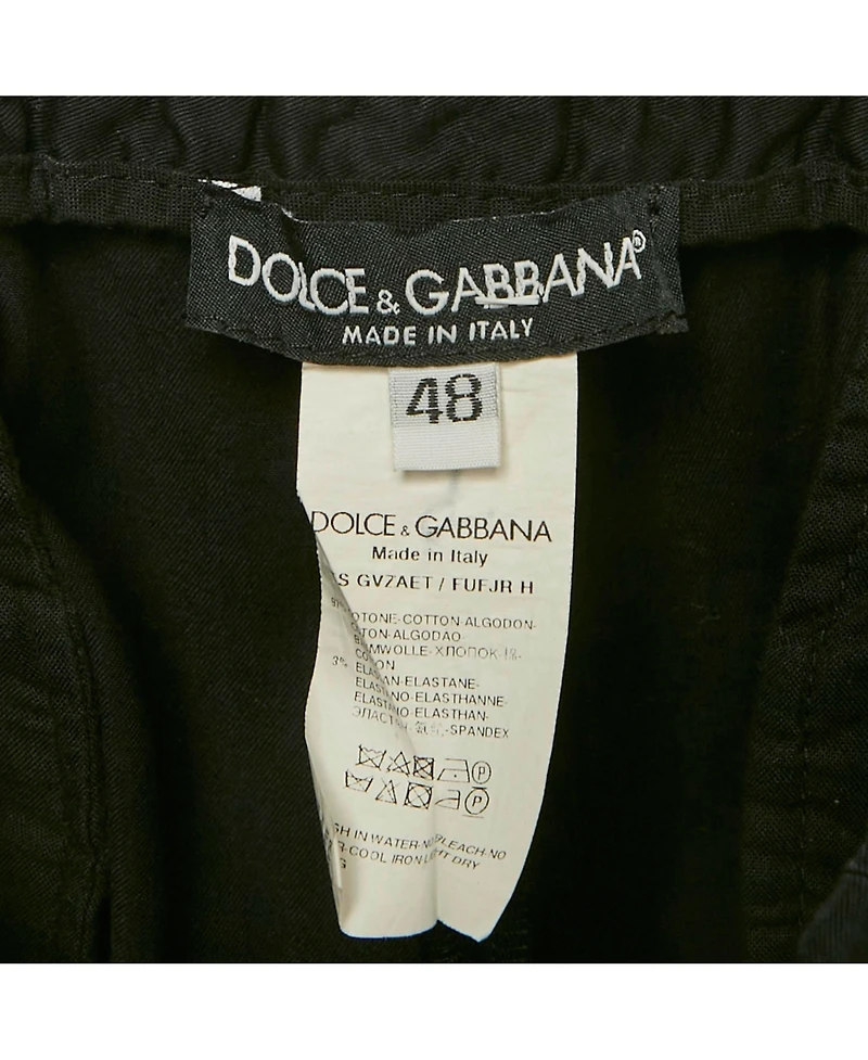 Pre-Owned Dolce & Gabbana Men's Black Stretch Cotton Jogging Pants