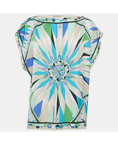 Pre-Owned Emilio Pucci Women's Printed Silk Kaftan Top One