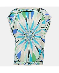 Pre-Owned Emilio Pucci Women's Printed Silk Kaftan Top One