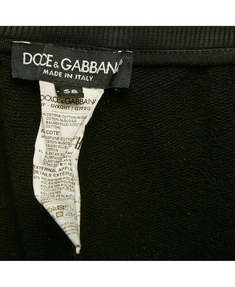 Pre-Owned Dolce & Gabbana Men's Black Cotton Knit Jogger Pants