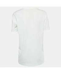 Pre-Owned Dolce & Gabbana Women's White Printed Cotton T-Shirt