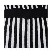 Pre-Owned Balmain Women's Monochrome Striped Knit Faux Wrap Jumpsuit