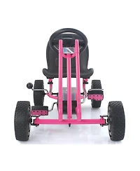 hauck Lightning Ergonomic Pedal Ride On Go Kart Toys for Boys and Girls, Pink