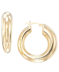 Macy's High Polished Donut Hoop Earrings in 18k Yellow Gold Over Sterling Silver