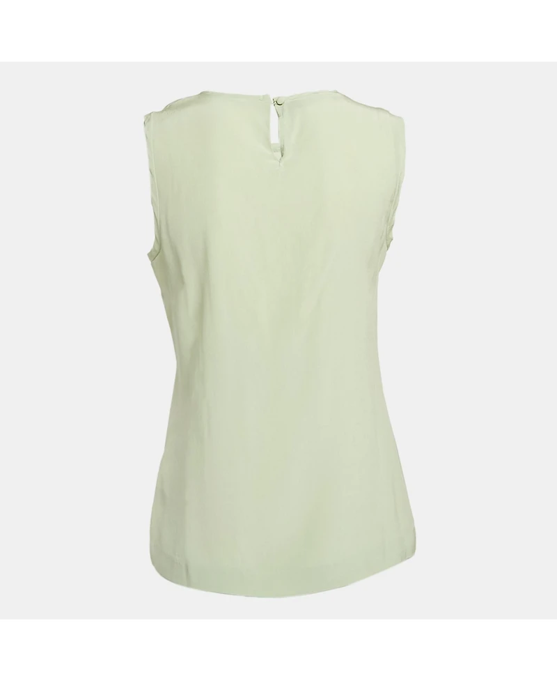 Pre-Owned Dolce & Gabbana Women's Green Silk Sleeveless Top