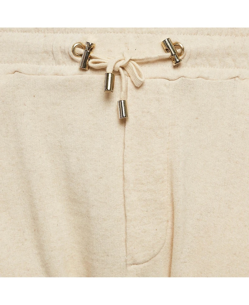 Pre-Owned Balmain Men's Cream Cotton Paneled Knit Jogger Pants