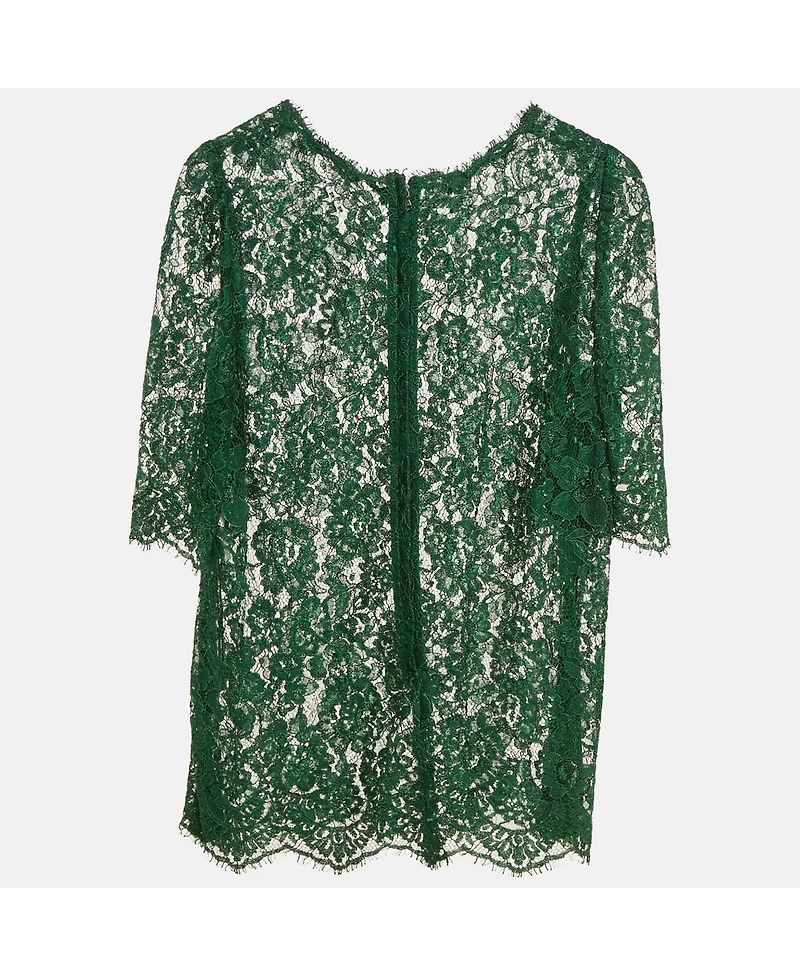 Pre-Owned Dolce & Gabbana Women's Black And Beige Dice Key Printed Silk Short Sleeve Top