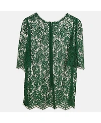 Pre-Owned Dolce & Gabbana Women's Black And Beige Dice Key Printed Silk Short Sleeve Top