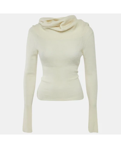 Pre-Owned Jacquemus Women's Cream Cashmere Knit Back Open Sweater