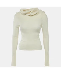 Pre-Owned Jacquemus Women's Cream Cashmere Knit Back Open Sweater