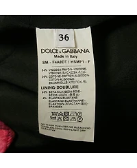 Pre-Owned Dolce & Gabbana Women's Black Floral Print Button Detail Jacquard Mini Skirt