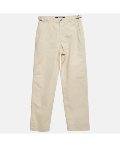 Pre-Owned Jacquemus Men's Beige Cotton Straight Leg Trousers