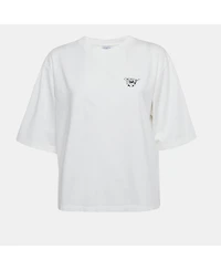 Pre-Owned Off-White Women's Pre-Owned Bow Print Jersey Crewneck T-Shirt