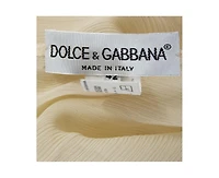 Pre-Owned Dolce & Gabbana Women's Black And Beige Dice Key Printed Silk Short Sleeve Top