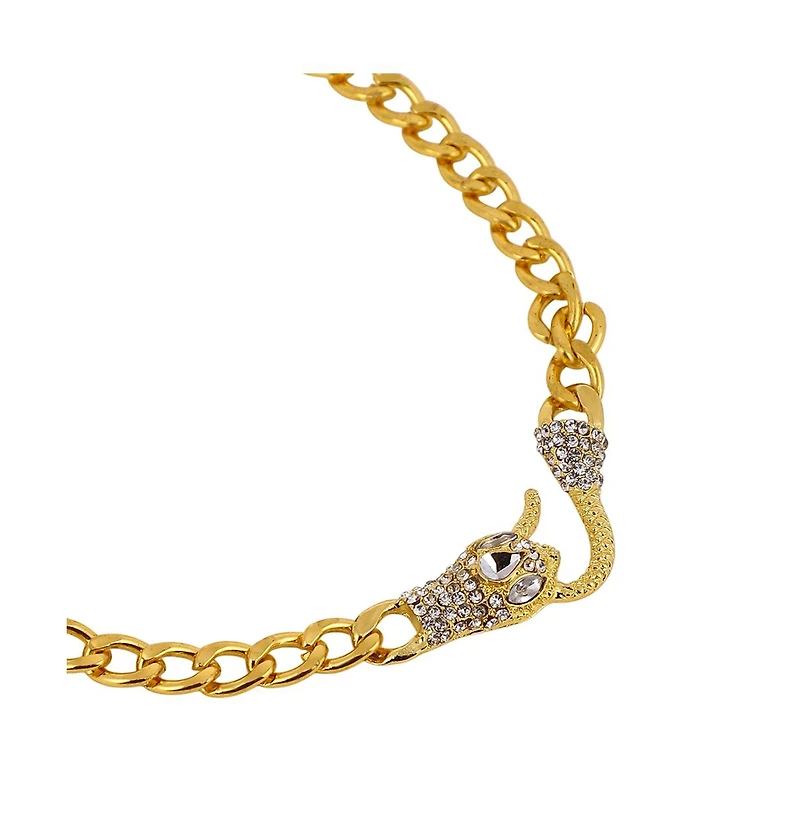 Sohi Women's The Bijou-Snakehead Chain Necklace - California Gold