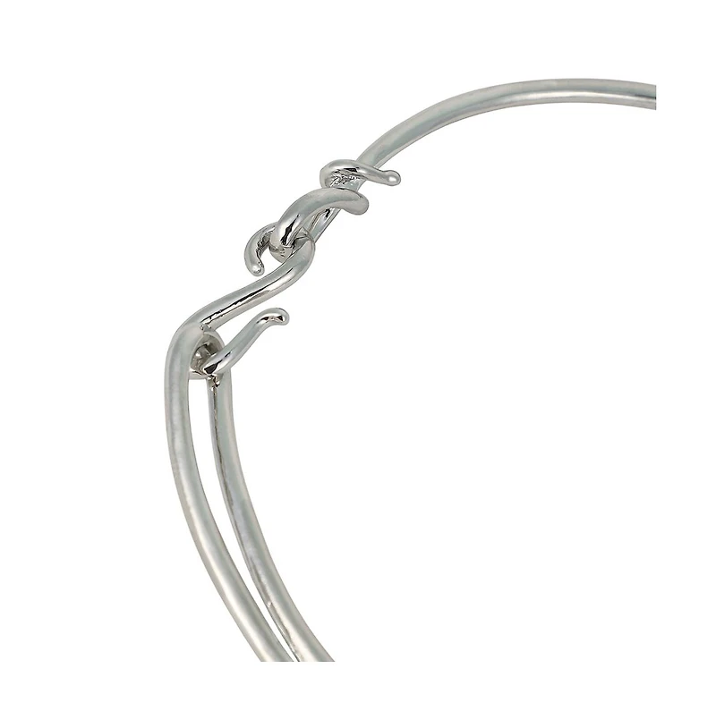 Women's The Knotted-Bar Collar Necklace - Chrome Silver