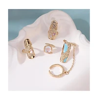 Women's The Jasmine Nail Rings - California Gold (Set Of 4)