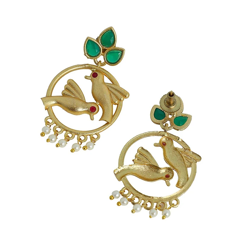 Women's The Halo-Bird Drop Earrings - Antique Gold