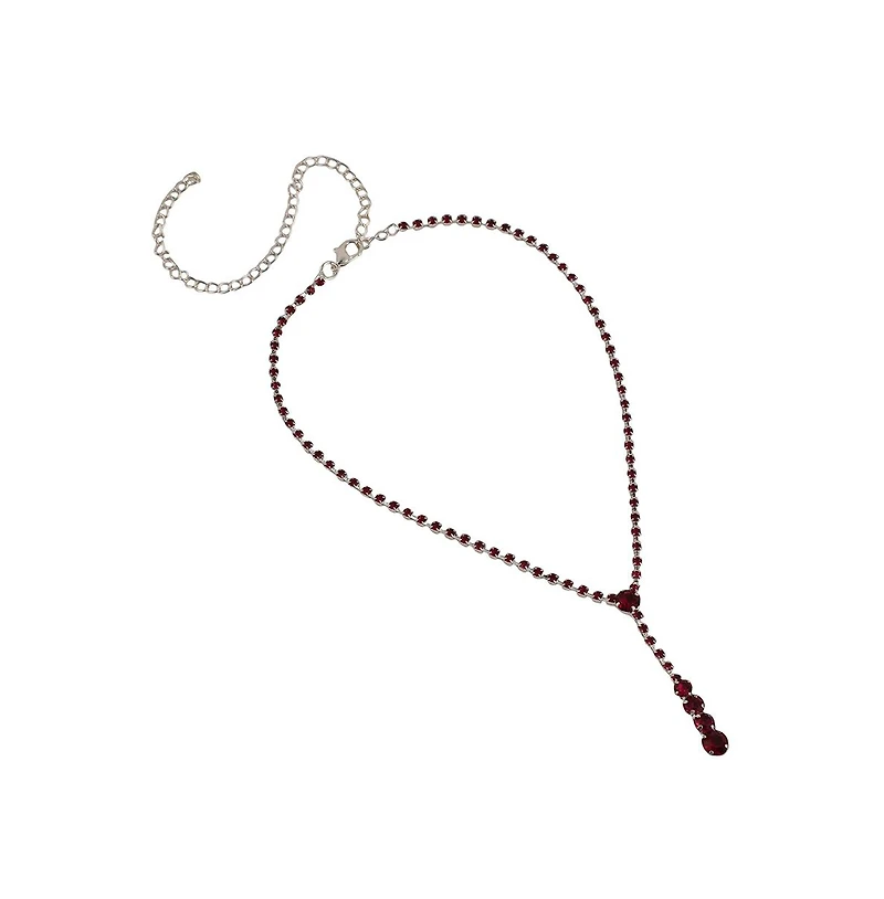 Sohi Women's The Dainty-Bling Jewellery Set - Ruby Pink