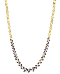 Effy Collection Diamond (3/4 ct. t.w.) & Sapphire (7-1/3 ct. t.w.) Necklace in 14k Yellow Gold
