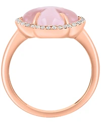 Effy Collection Diamond (1/6 ct. t.w.) & Pink Quartz (2-5/8 ct. t.w.) Ring in 14k Rose Gold