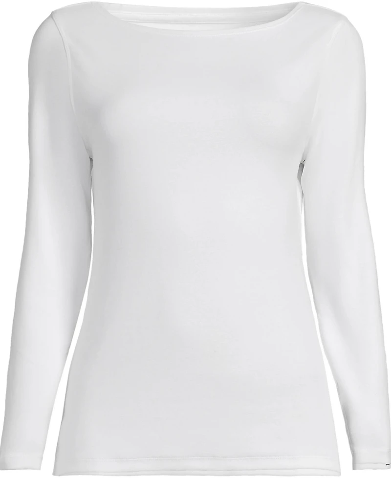 Lands' End Women's Long Sleeve Polished Essentials Boatneck Top