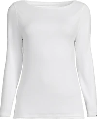 Lands' End Women's Long Sleeve Polished Essentials Boatneck Top