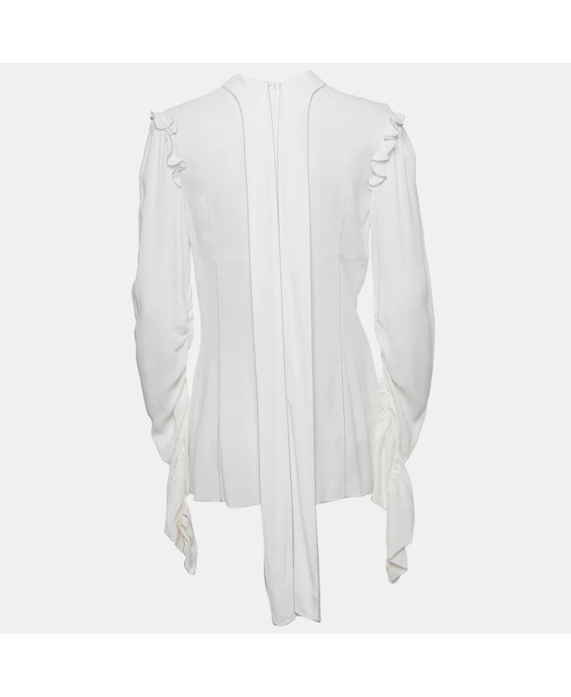 Pre-Owned Dolce & Gabbana Women's Chiffon Ruffled Blouse