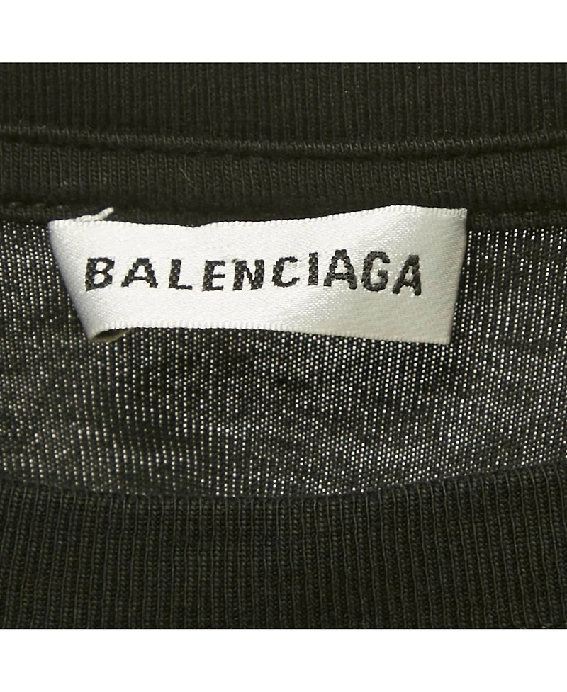 Pre-Owned Balenciaga Women's Logo Print Cotton Crewneck T-Shirt