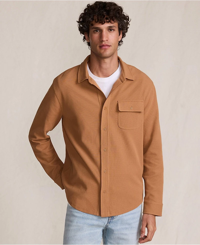 Lands' End Men's Long Sleeve Knit Workwear Waffle Shirt