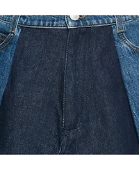 Pre-Owned Alexander Mcqueen Women's Blue Denim Dual Tone Pleated Mini Skirt