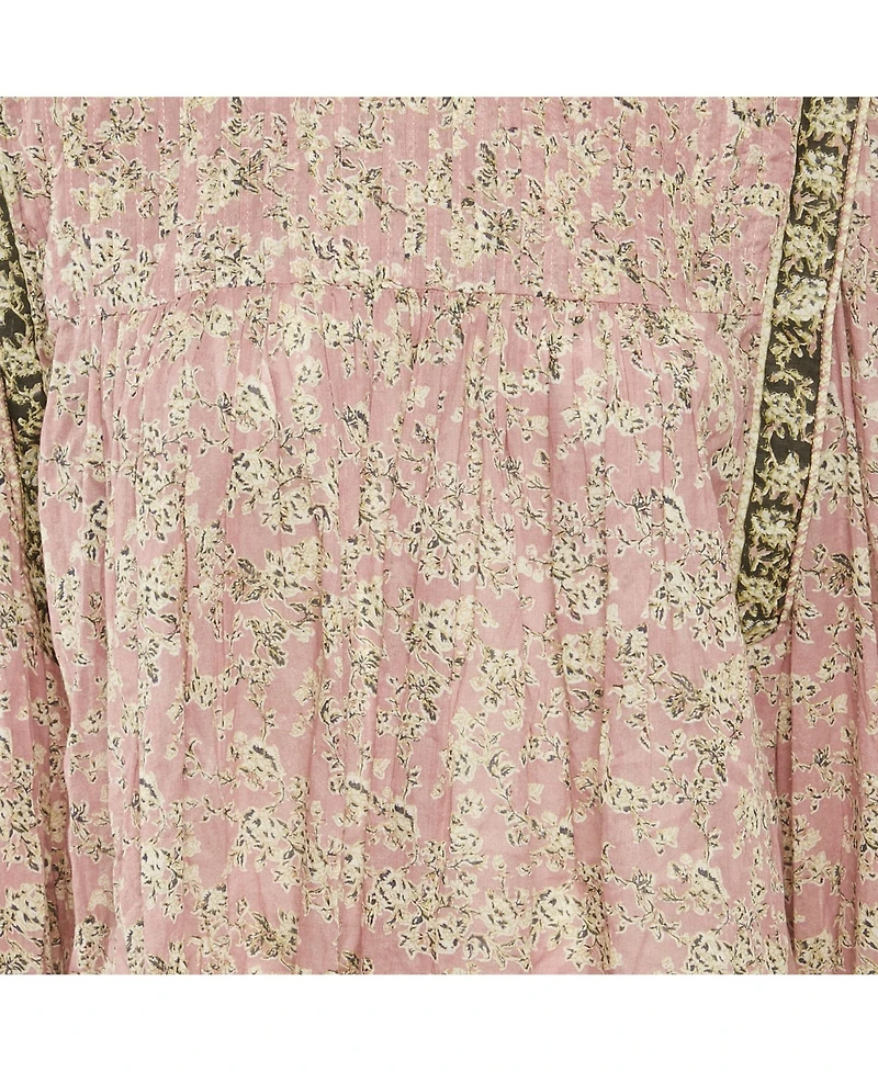 Pre-Owned Isabel Marant Women's Etoile Lilac Floral Print Cotton Voile Blouse