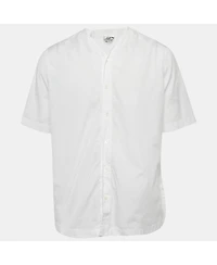 Pre-Owned Hermes Men's White Cotton Collarless Shirt