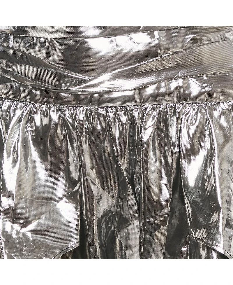 Pre-Owned Isabel Marant Women's Metallic Lamé Gathered Mini Skirt