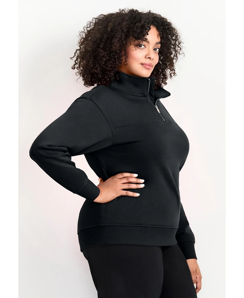 Avenue Women's Plus Piper Half-Zip Sweat Top