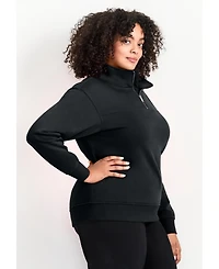 Avenue Women's Plus Piper Half-Zip Sweat Top