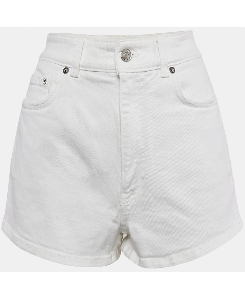 Pre-Owned Givenchy Women's White Denim Distress Pocket Detail Shorts