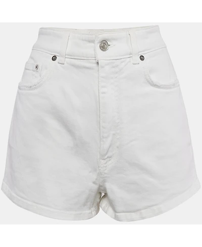 Pre-Owned Givenchy Women's White Denim Distress Pocket Detail Shorts