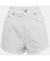 Pre-Owned Givenchy Women's White Denim Distress Pocket Detail Shorts