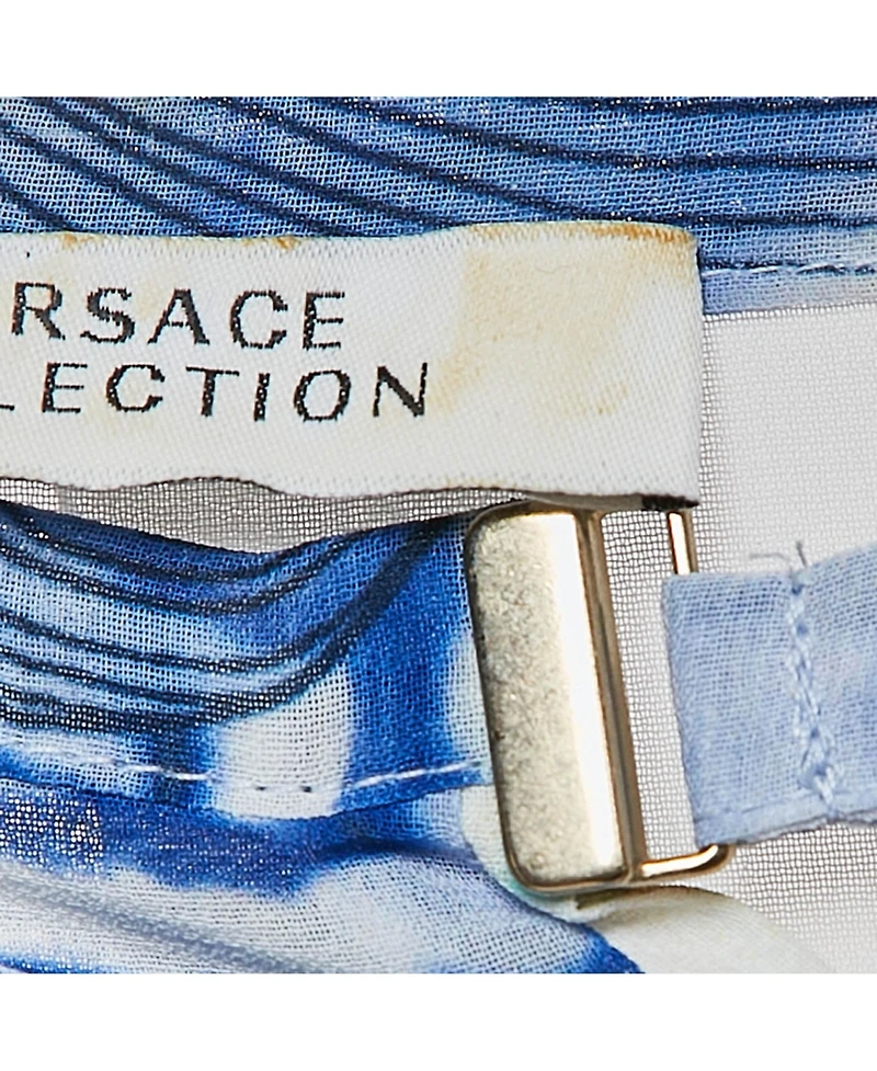 Pre-Owned Versace Women's Collection Printed Chiffon Lace-Up Top