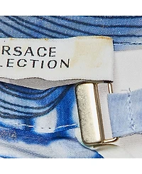 Pre-Owned Versace Women's Collection Printed Chiffon Lace-Up Top