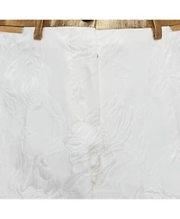 Pre-Owned Dolce & Gabbana Women's White Floral Jacquard Contrast Trimmed Trousers