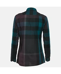 Pre-Owned Burberry Women's Brit Multicolor Nova Check Cotton Pleated Shirt