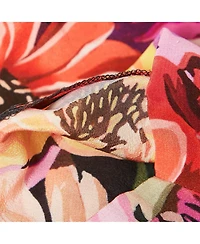 Pre-Owned Stella Mccartney Women's Red Floral Print Silk Tie-Up Trousers