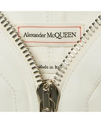 Pre-Owned Alexander Mcqueen Women's White Leather Bralette Crop Top