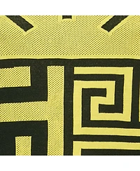 Pre-Owned Versace Women's Black/yellow Greca Pattern Jersey Crewneck Sweatshirt